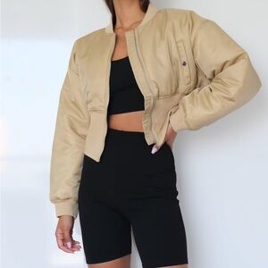 NWT Missguided Cropped Bomber Jacket Sz 4